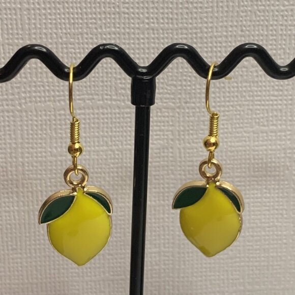 Lemon Earring, Funny Food Earring, Gift Idea, Silly Earring, Cute Earring, Fruit - Picture 3 of 4